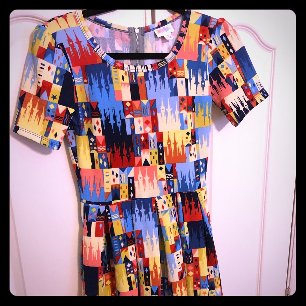 Lularoe Amelia Disney Small World-size xs